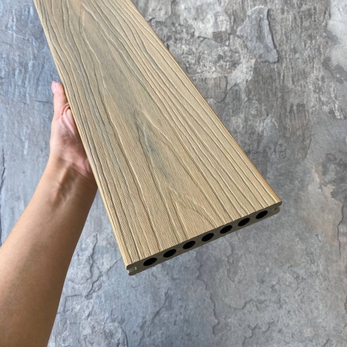 Доска для террас и фасадов двухцветная /Легкий декинг/EasyDecking /Ко-екструсион/Co-extrusion 145х21 /Дуб/Oak / /Плавник/Driftwood
