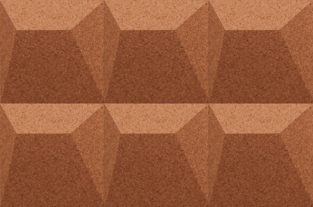 Пробковая 3D-плитка для стен /3D-формы/3DForms, /Скос/Ramp /Терракота/Terracotta 150х150х30