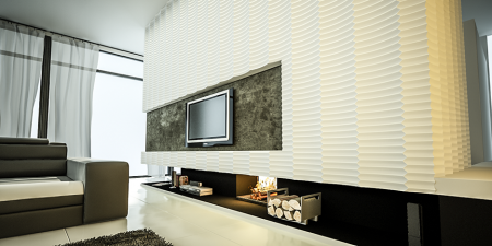 3D Дизайнерская панель из гипса RUFFLE 600*600мм, 0,36м2