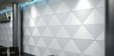 3D Дизайнерская панель из гипса ROMB, 600x600 мм, 0,36 м2