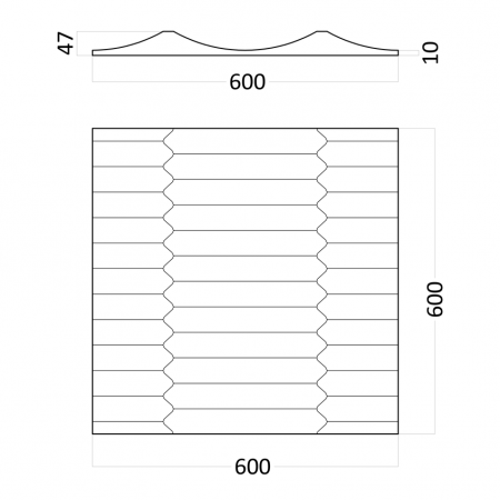 3D Дизайнерская панель из гипса RUFFLE 600*600мм, 0,36м2