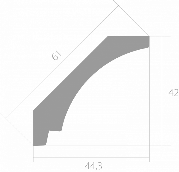 Карниз Ultrawood арт. CR 0017i (2000 х 42 х 44,3)
