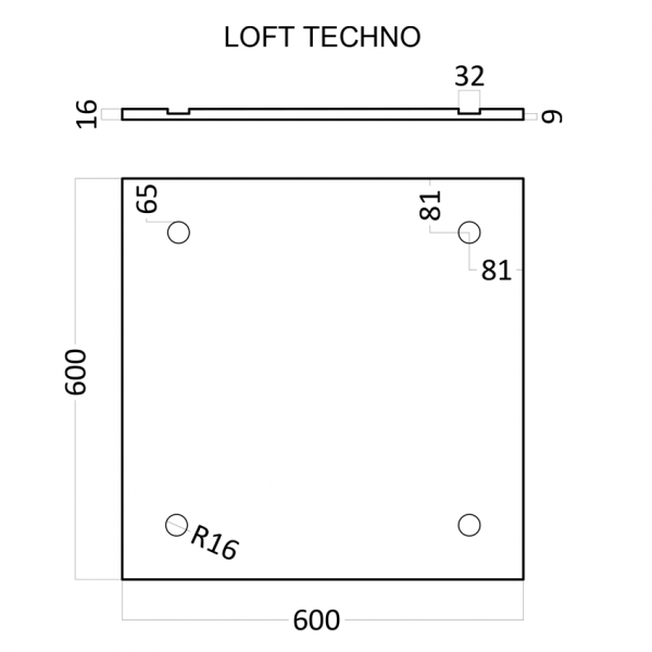 3D Дизайнерская панель из гипса LOFT TECHNO, 600x600 мм, 0,36 м2