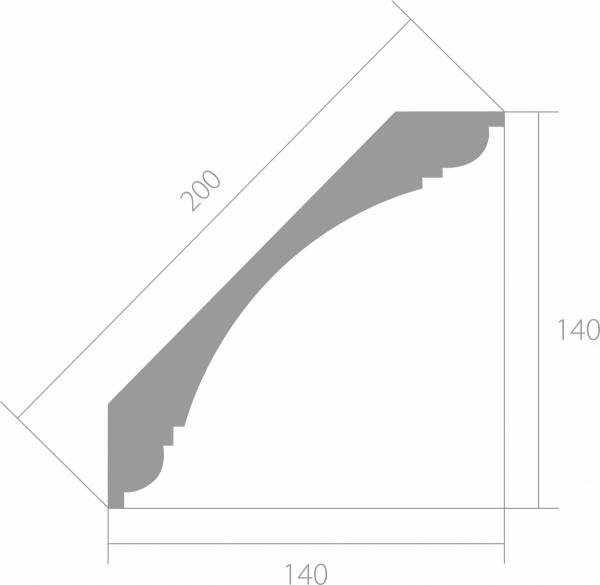 Карниз Ultrawood арт. CR 0003i (2000 х 140 х 140)