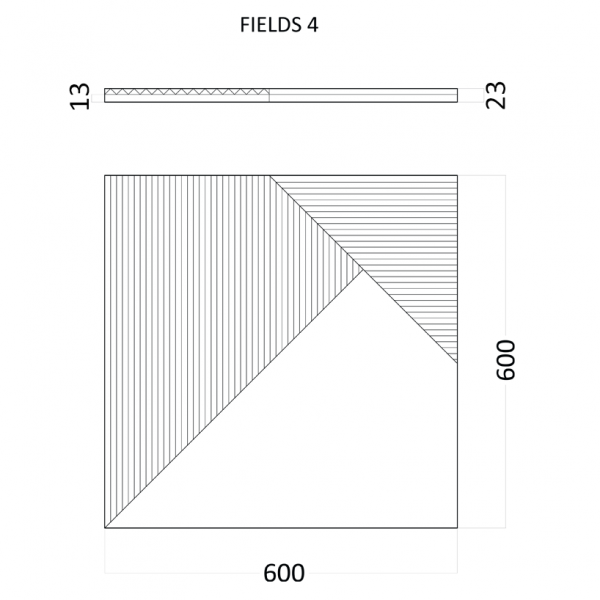 3D Дизайнерская панель из гипса FIELDS-4, 600x600 мм, 0,36 м2